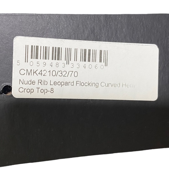 NWT PLT Leopard Ribbed Velvet Flocked Curve Hem Crop Mesh Tank Sz 4 XS Lot Of 2 - Picture 6 of 7